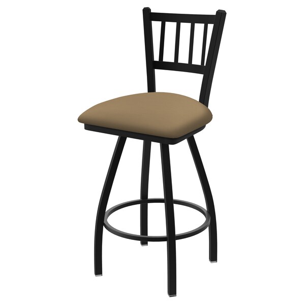 36" Swivel Bar Stool, Black Wrinkle, Canter Sand Seat